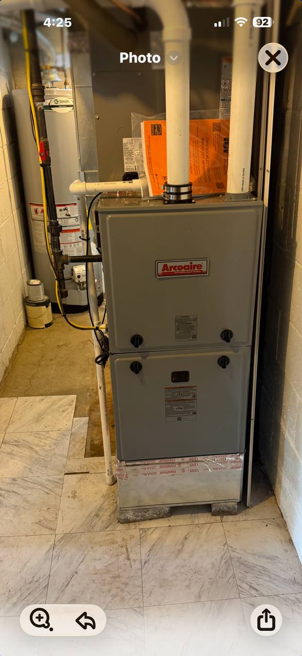 Arcoaire high-efficiency furnace installed by HP Heating & Air in a Pittsburgh home