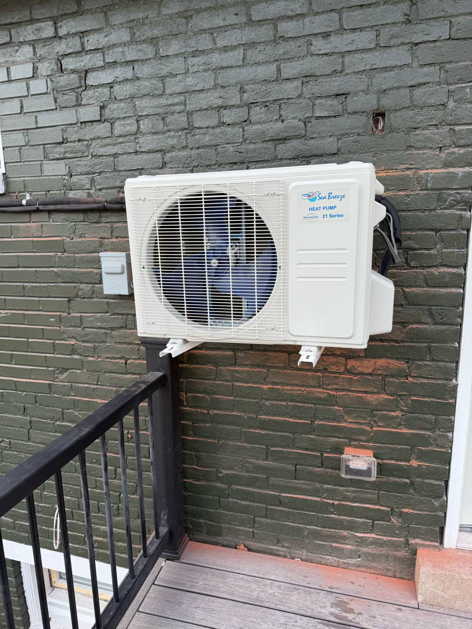 SeaBreeze mini-split heat pump outdoor unit installed by HP Heating & Air on a Pittsburgh home
